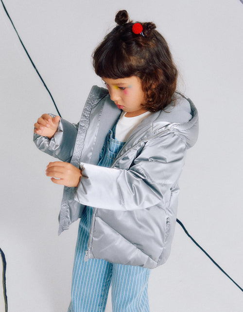 ABRIGO PARA NIÑA PLATA