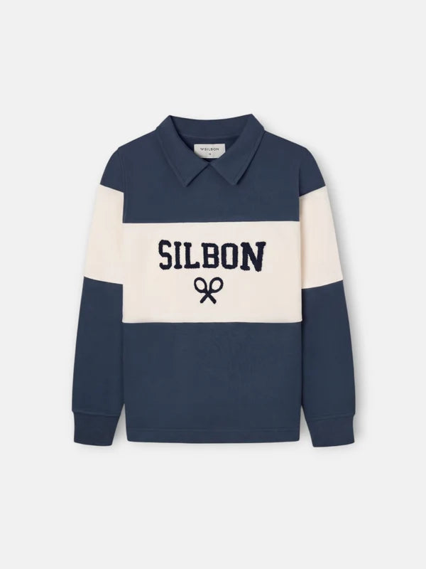 SUDADERA POLO SILBON BLOQUE MARINO