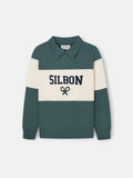 SUDADERA CUELLO POLO BLOQUE VERDE