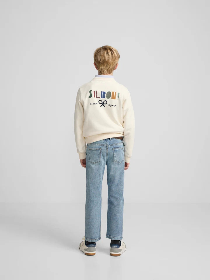 SUDADERA LITTLE LEGACY CREMA SILBON