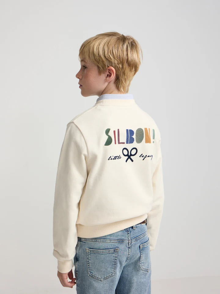 SUDADERA LITTLE LEGACY CREMA SILBON