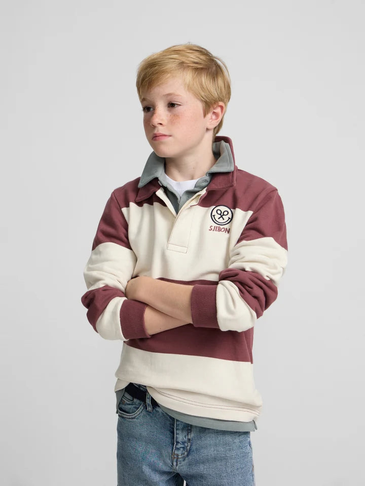 SUDADERA POLO SMILE BURDEOS