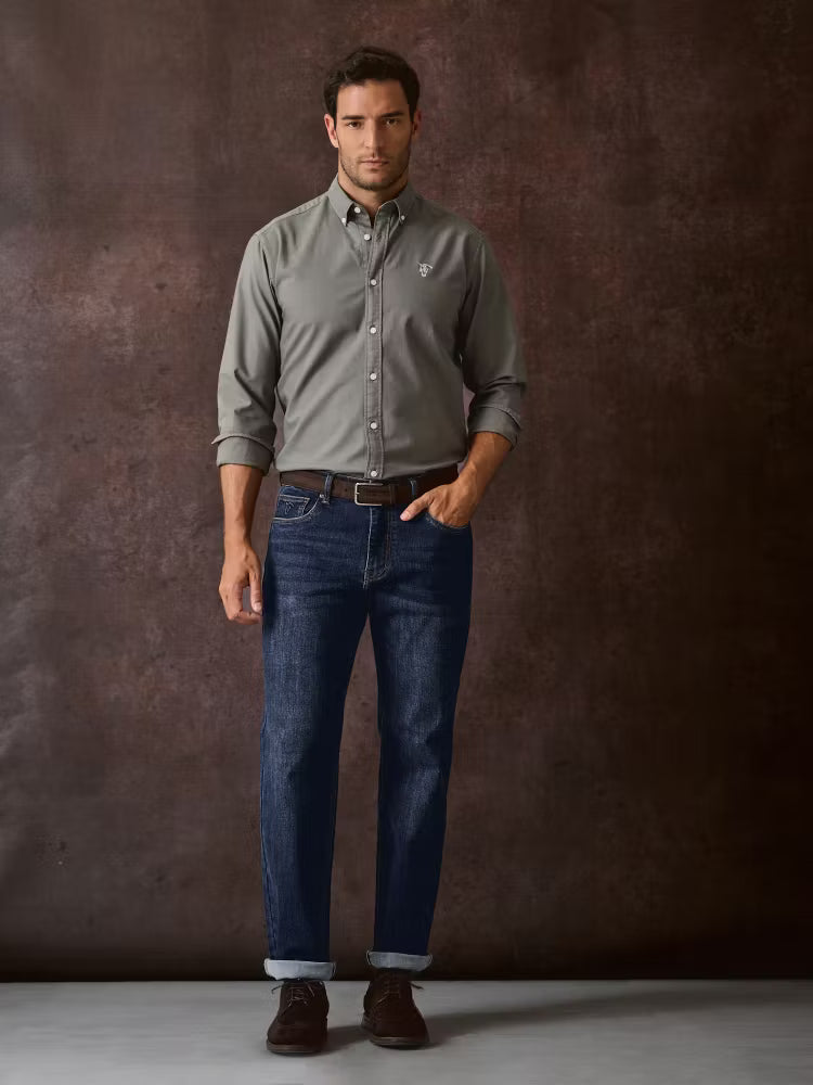 CAMISA GARMENT DYED OLIVA