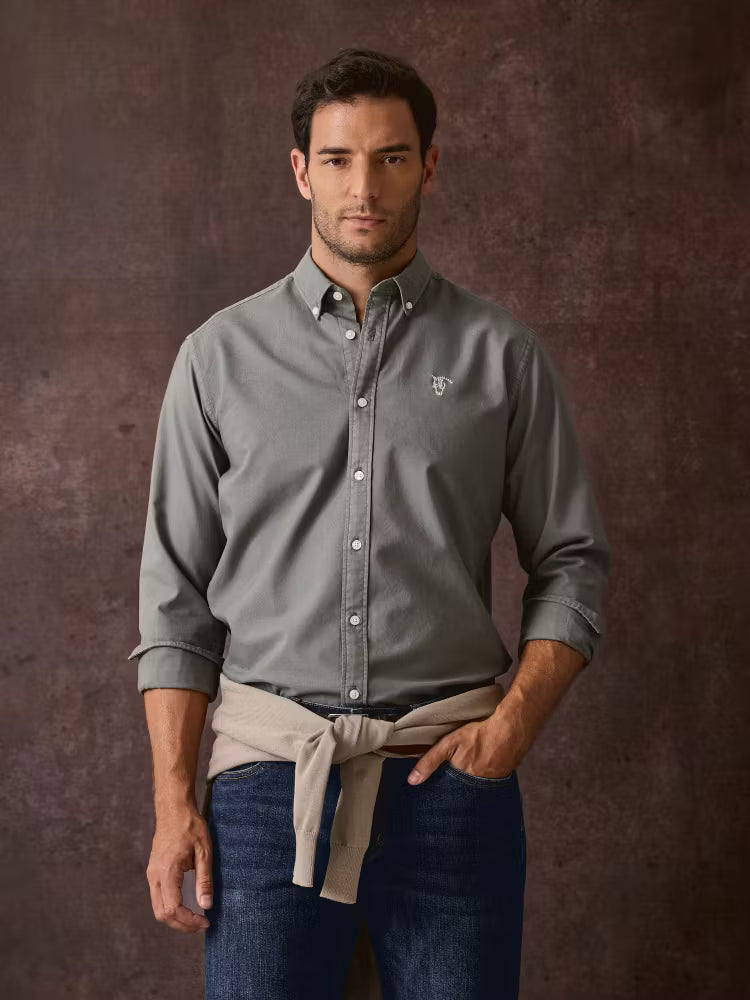 CAMISA GARMENT DYED OLIVA