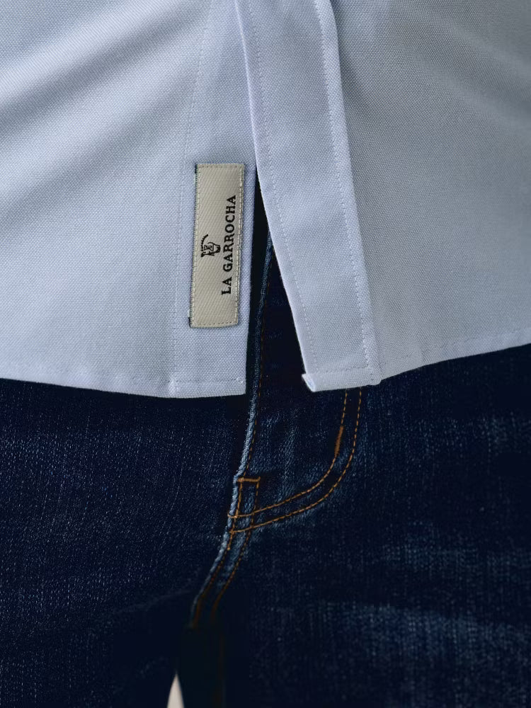 CAMISA OXFORD CELESTE