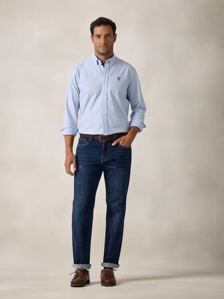 CAMISA OXFORD CELESTE