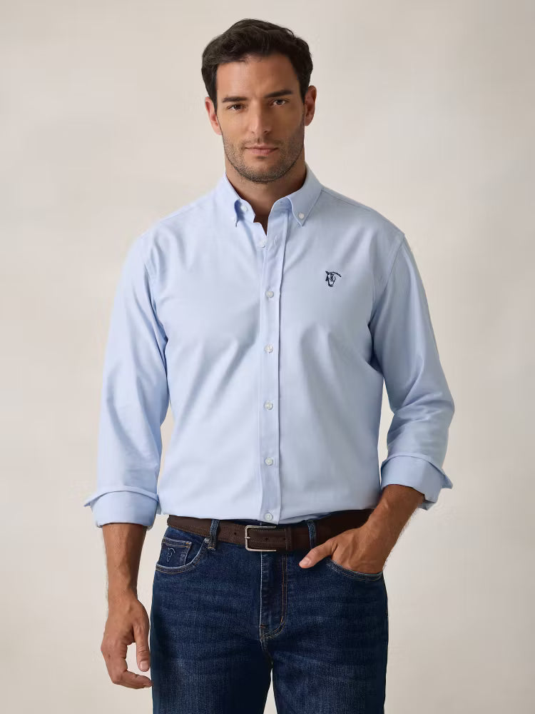 CAMISA OXFORD CELESTE