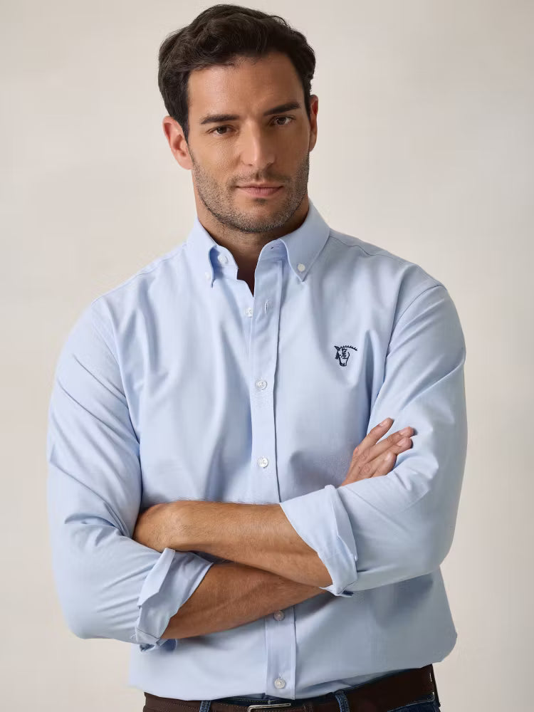 CAMISA OXFORD CELESTE