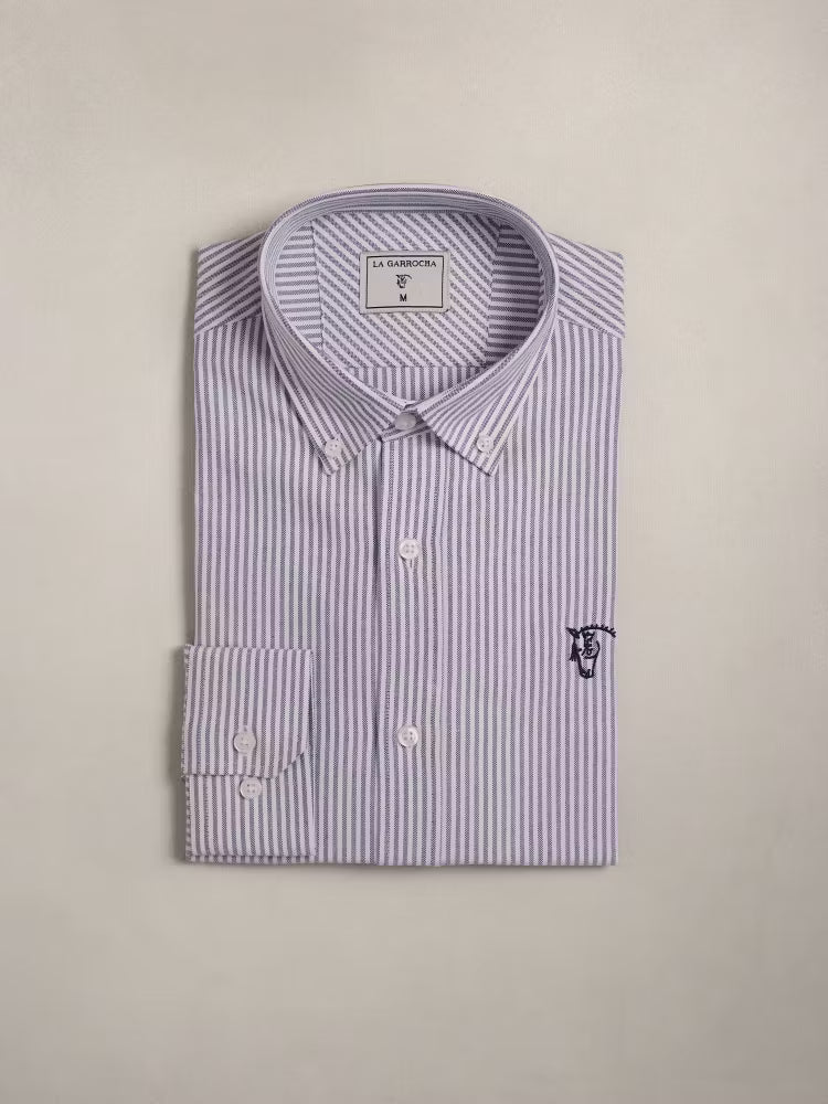CAMISA OXFORD RAYAS MARINO