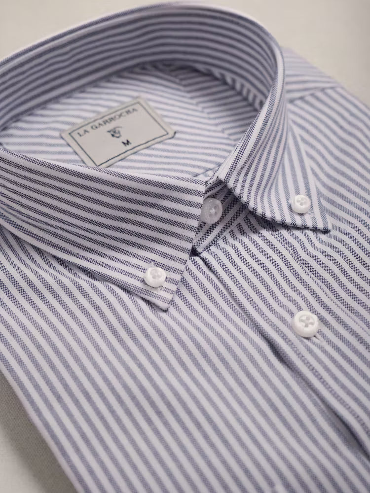 CAMISA OXFORD RAYAS MARINO