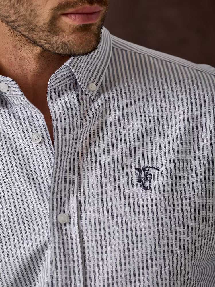CAMISA OXFORD RAYAS MARINO