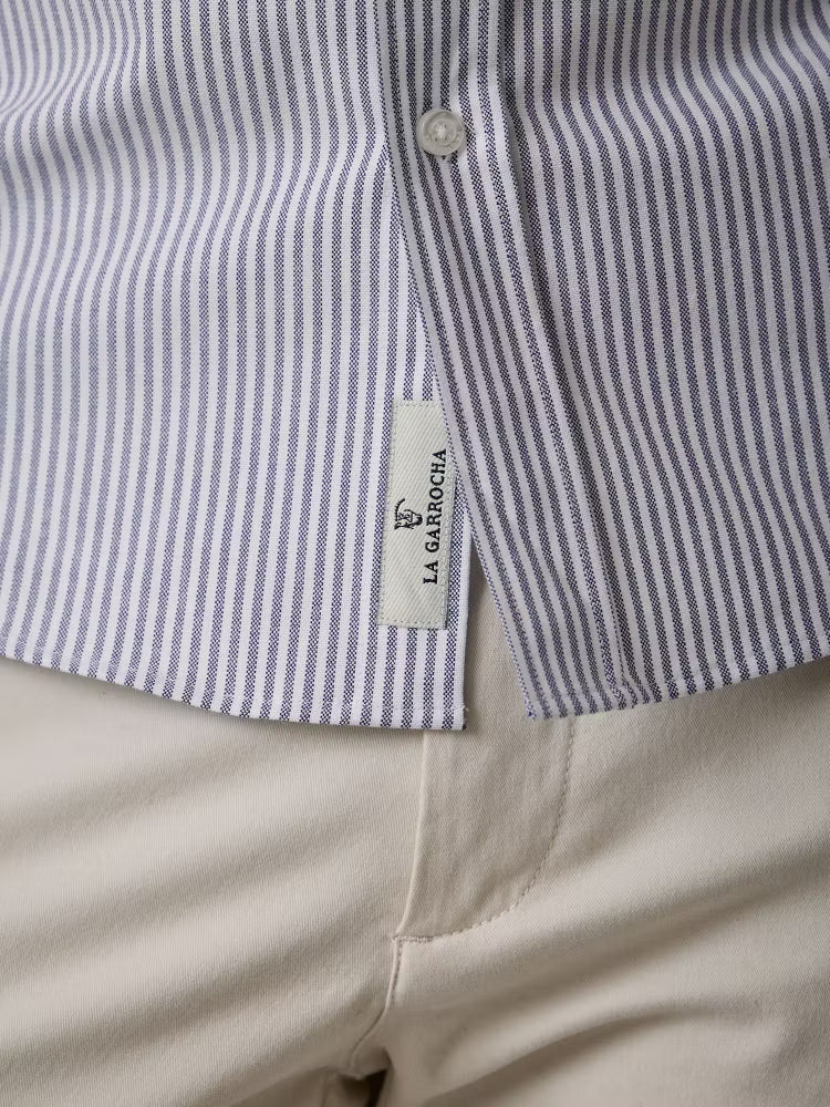 CAMISA OXFORD RAYAS MARINO