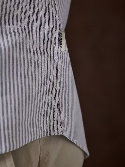 CAMISA OXFORD RAYAS MARINO