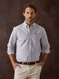 CAMISA OXFORD RAYAS MARINO