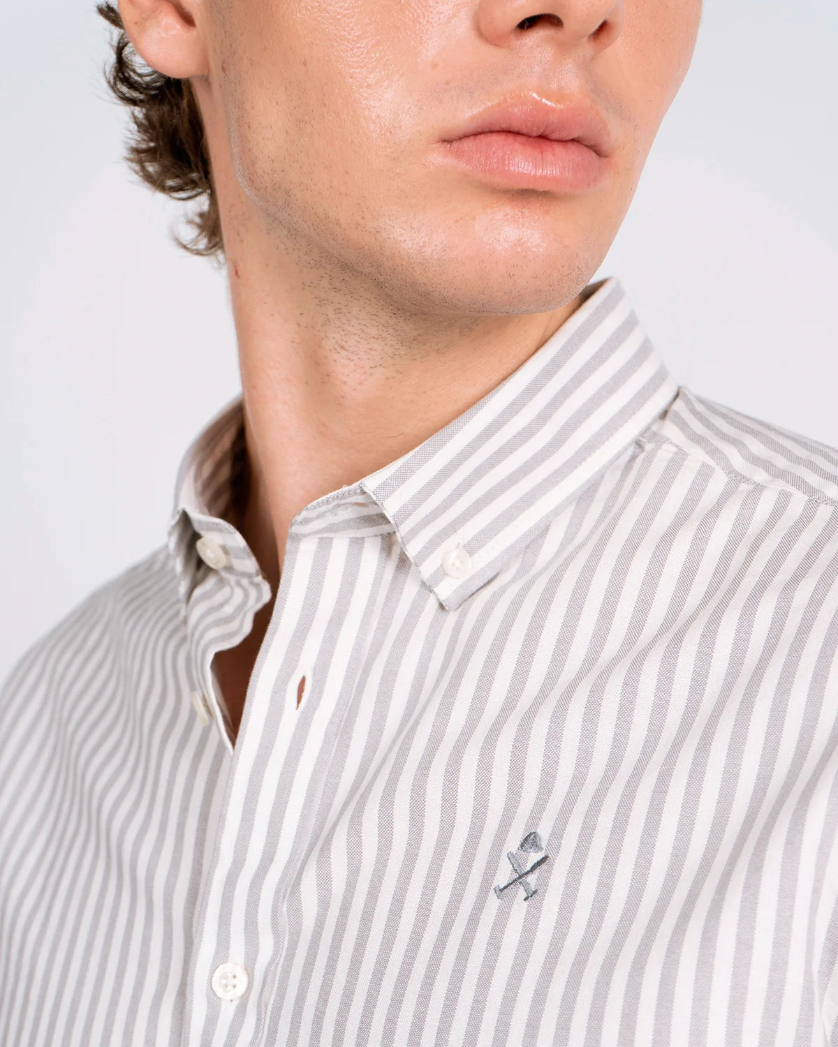 CAMISA RAYAS NORTH SEA GRIS