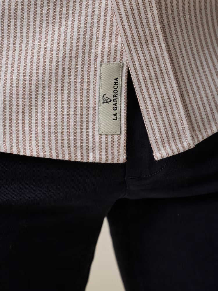 CAMISA OXFORD RAYAS TAUPE