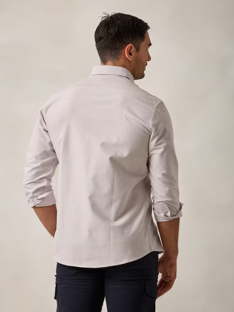 CAMISA OXFORD RAYAS TAUPE