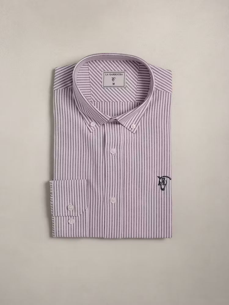 CAMISA OXFORD RAYAS TINTO