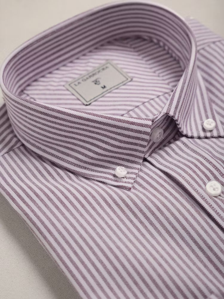CAMISA OXFORD RAYAS TINTO