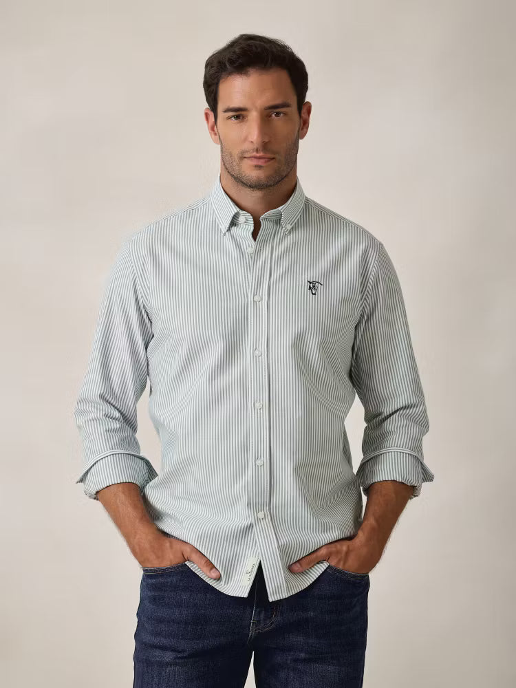 CAMISA RAYAS OXFORD RAYAS VERDE