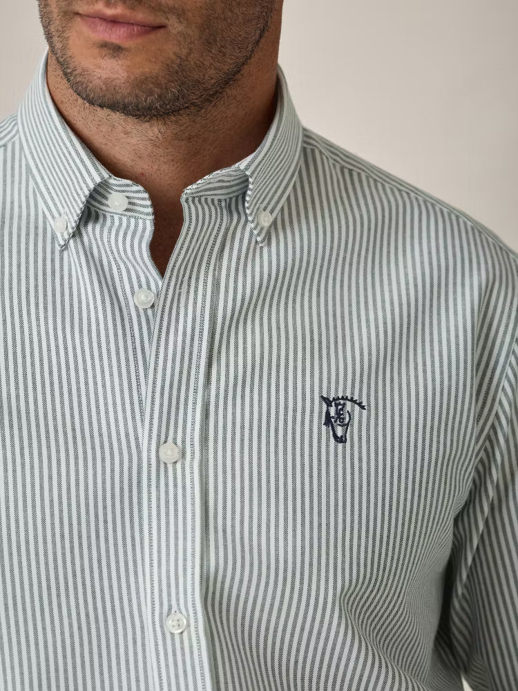 CAMISA RAYAS OXFORD RAYAS VERDE