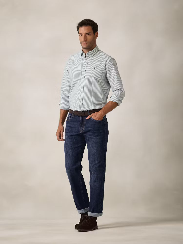 CAMISA RAYAS OXFORD RAYAS VERDE