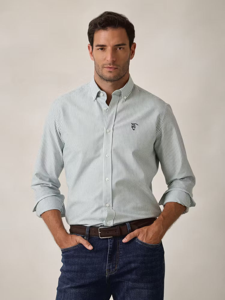 CAMISA RAYAS OXFORD RAYAS VERDE