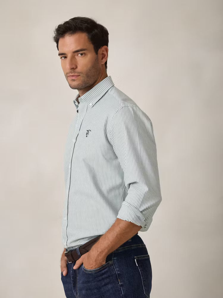 CAMISA RAYAS OXFORD RAYAS VERDE