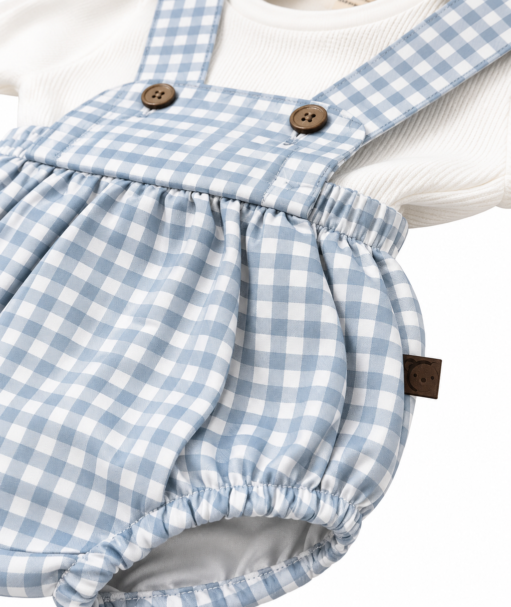 CONJUNTO PETO VICHY CELESTE