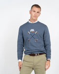 SUDADERA CREW-NECK HERITAGE AZUL