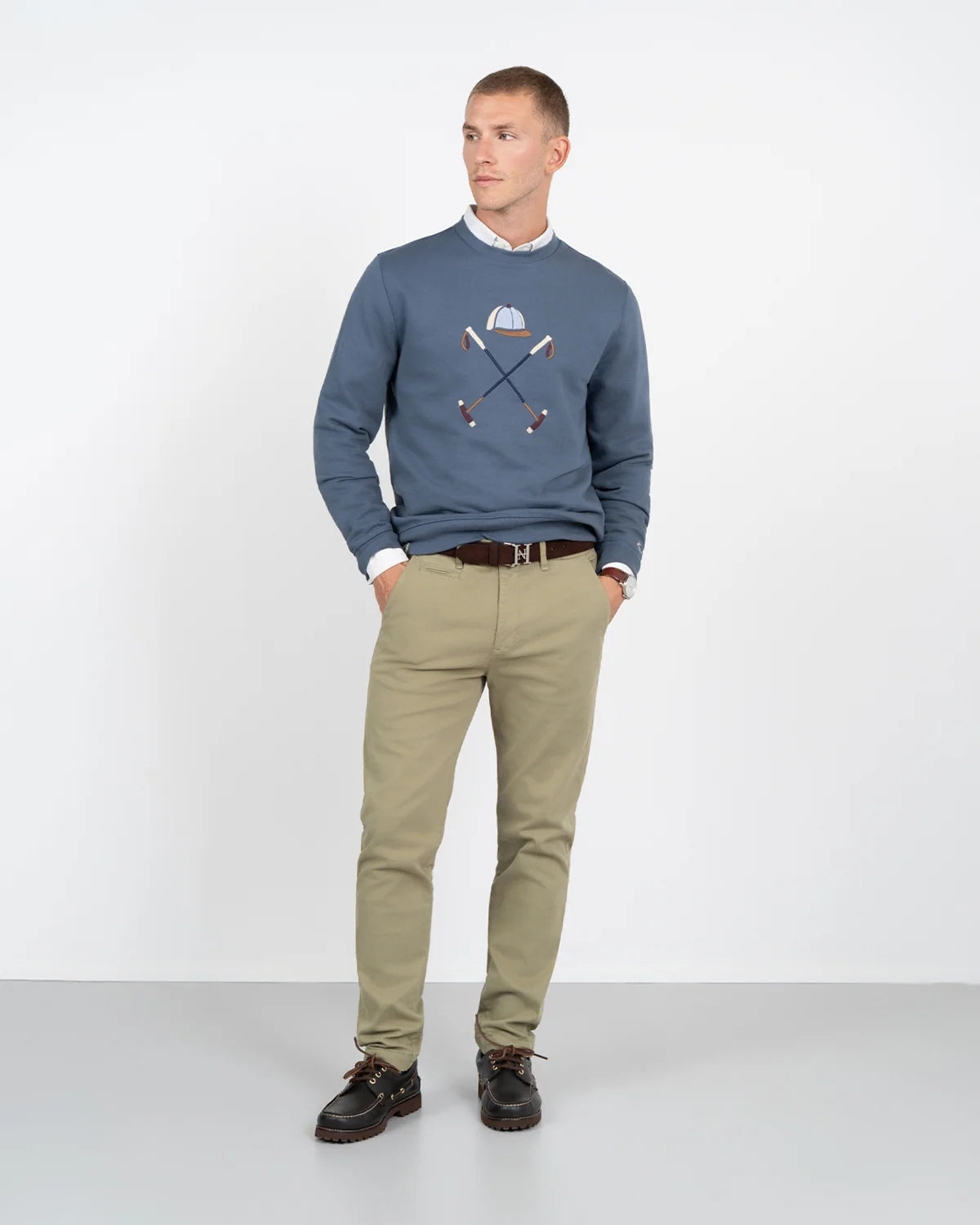 SUDADERA CREW-NECK HERITAGE AZUL