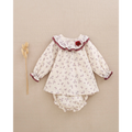 VESTIDO NIÑA BEBÉ FLORAL Y POMPÓN
