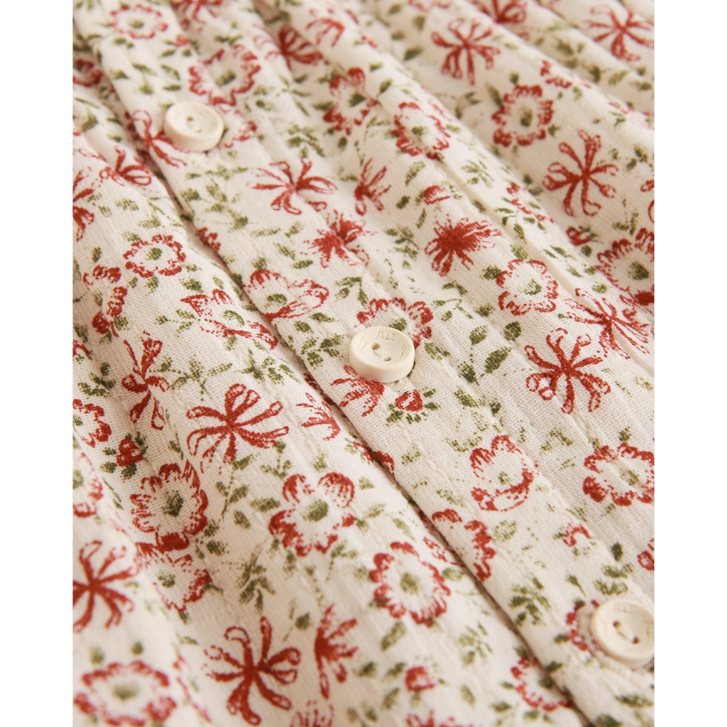 VESTIDO NIÑA CON CUELLO DE FLORES BORDADAS