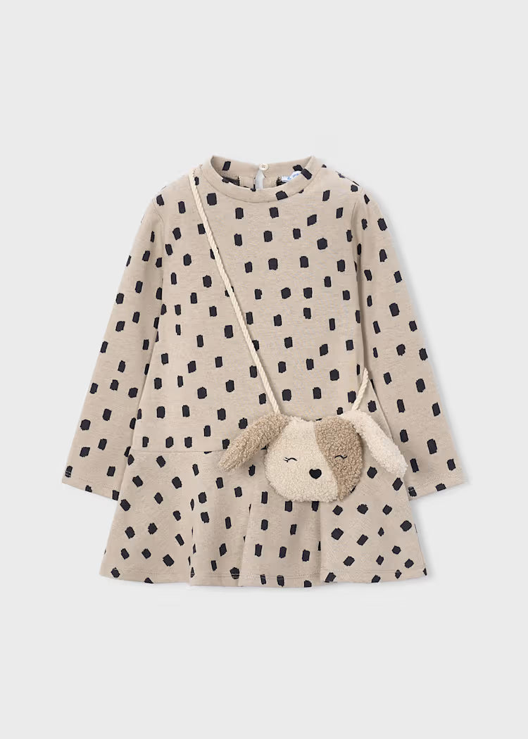 Vestido estampado bolso niña