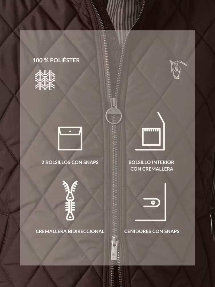 CHALECO ACOLCHADO ROMBOS MOKA